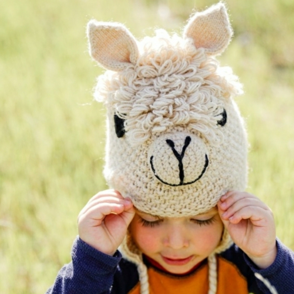 Kids Animal Hat Alpaca, Andes Gifts, one size fits most